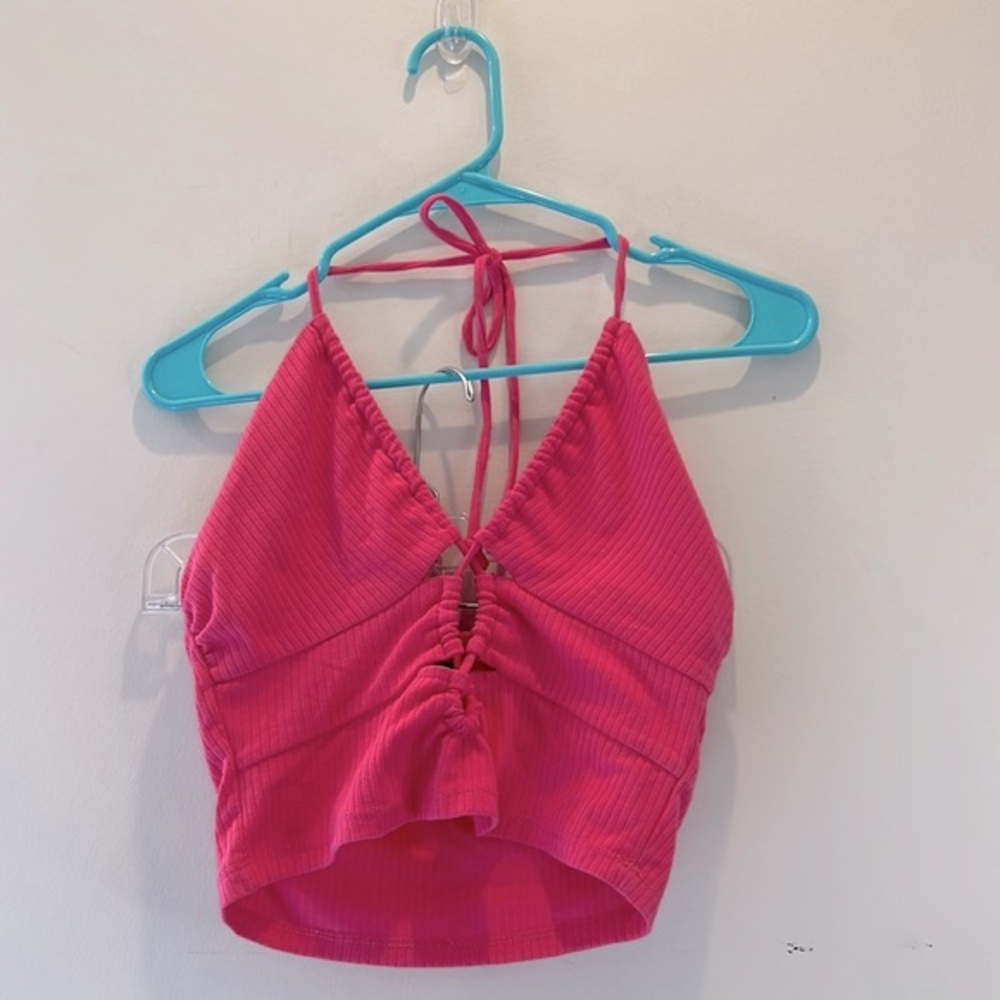 Target Wild Fable Pink Halter Crop Top